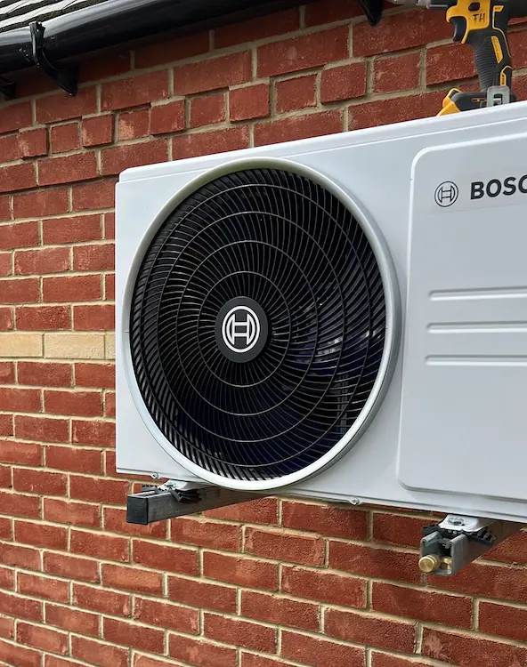 Bosch 3000i outdoor air conditioning unit installed outside